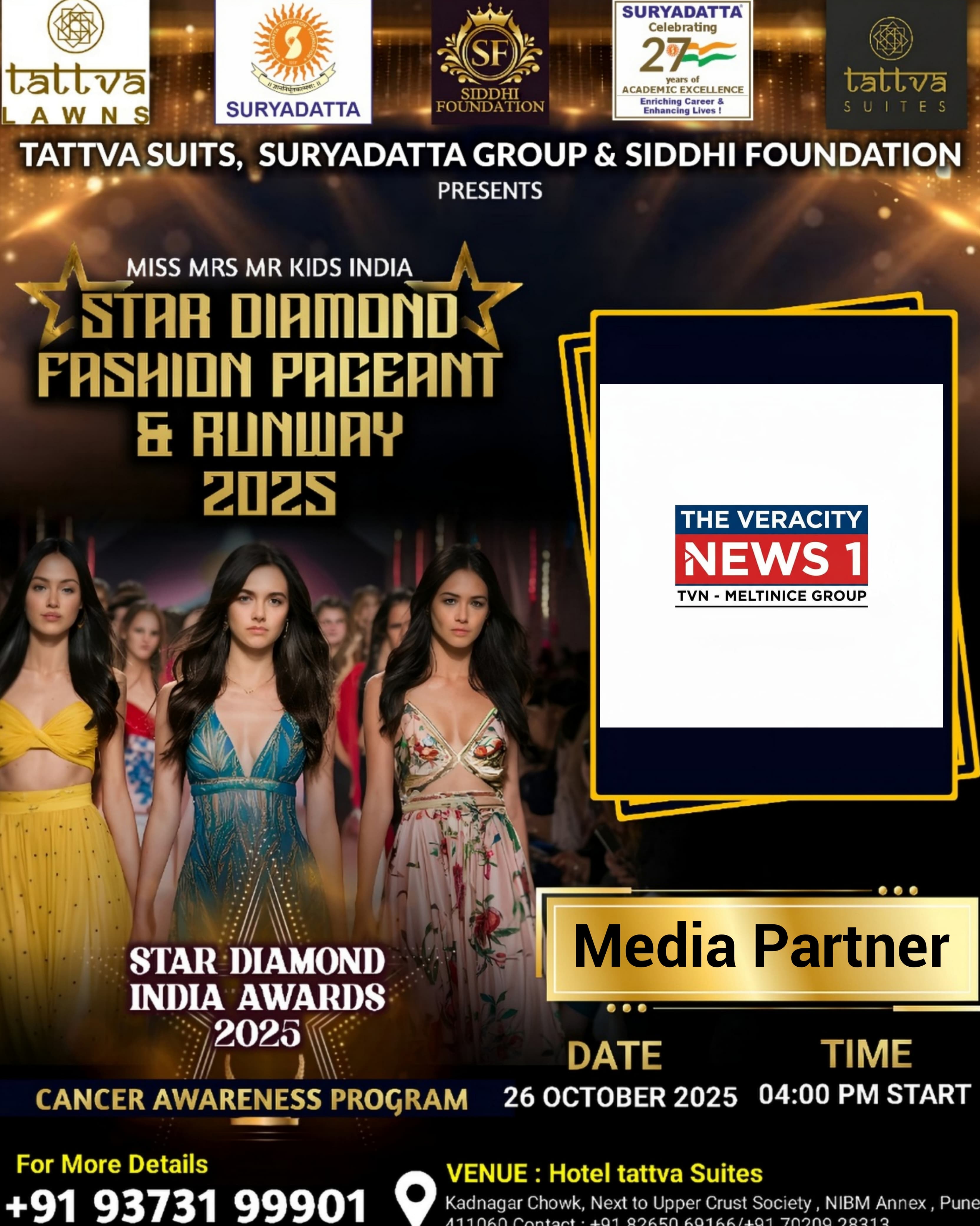 Star Diamond India Awards 2025 Shines Bright at Tattva Suites, Pune  A Glamorous Fashion Pageant with a Purpose!